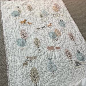 Pottery Barn Crib Toddler Quilt Woodland Print